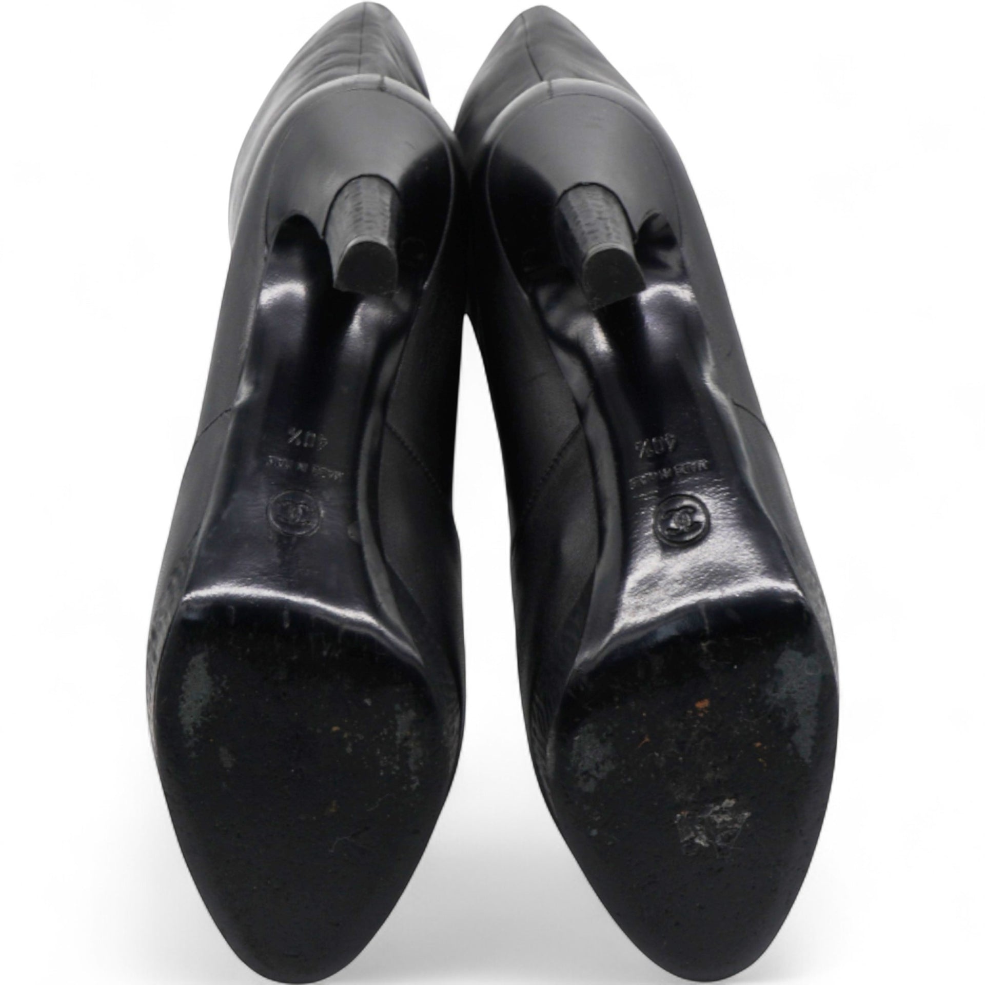 Chanel Black Leather Boots Size40 