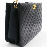 Chanel Black Leather Straight-Lined Shopper Tote 