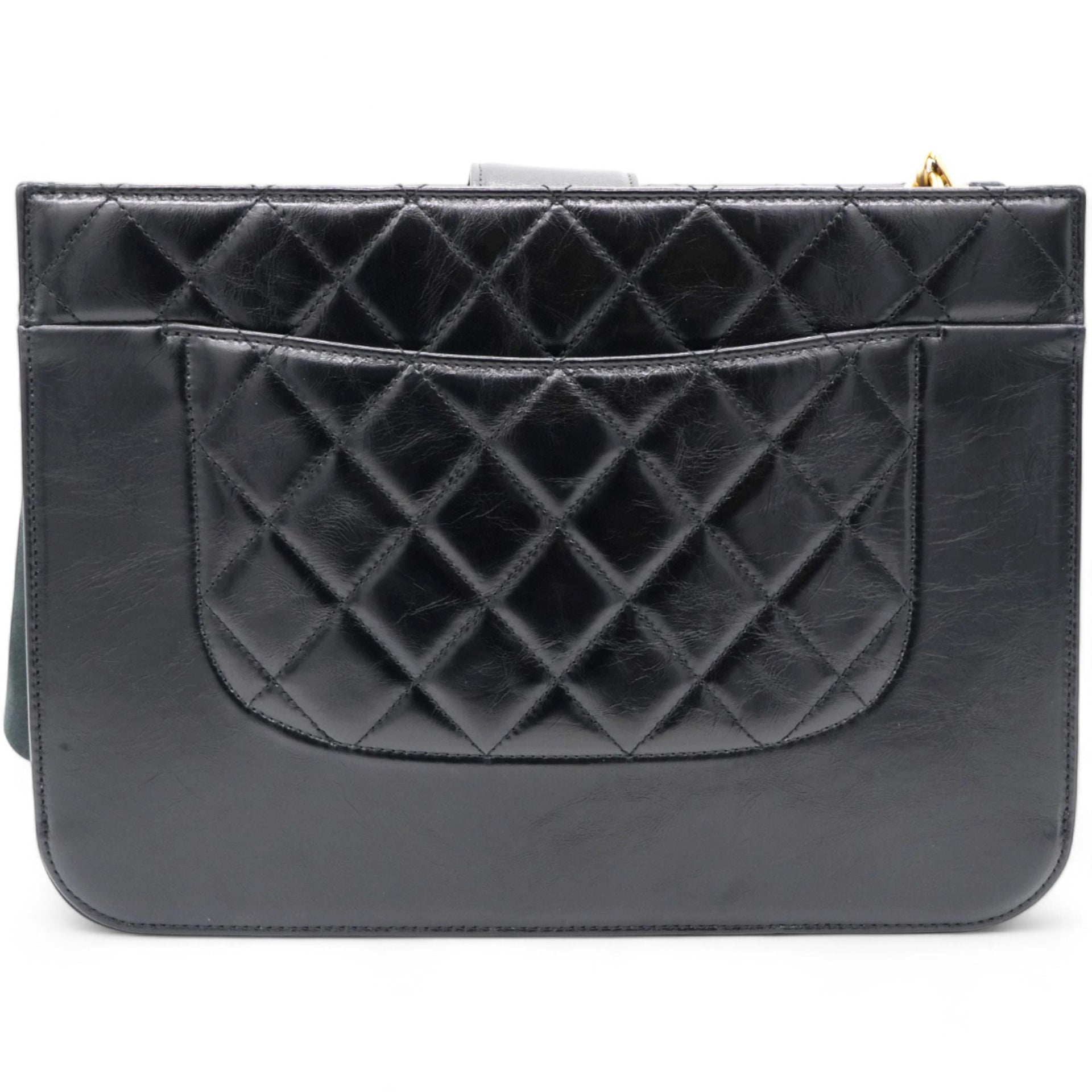 Chanel Black Leather Straight-Lined Shopper Tote 