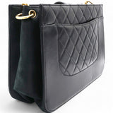 Chanel Black Leather Straight-Lined Shopper Tote 
