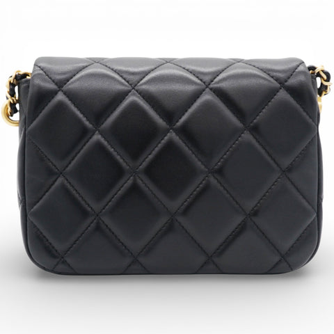 Chanel Black Pearl Chain Mini Flap Bag Gold Hardware