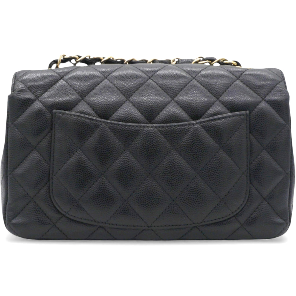 Chanel Black Quilted Caviar Leather Classic Mini Flap Bag – STYLISHTOP