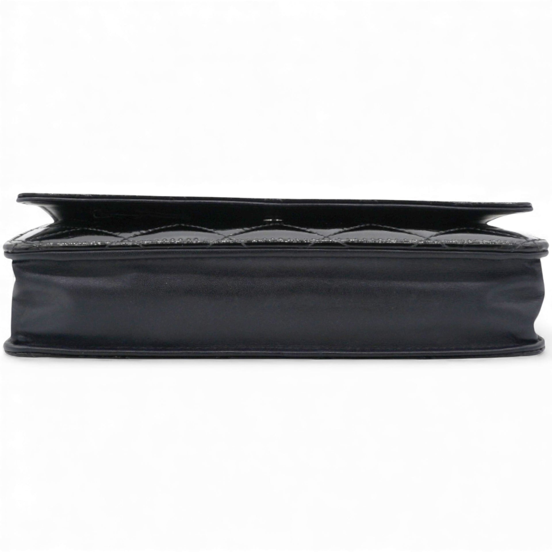 Chanel Black Quilted Patent Leather Classic WOC Clutch Bag