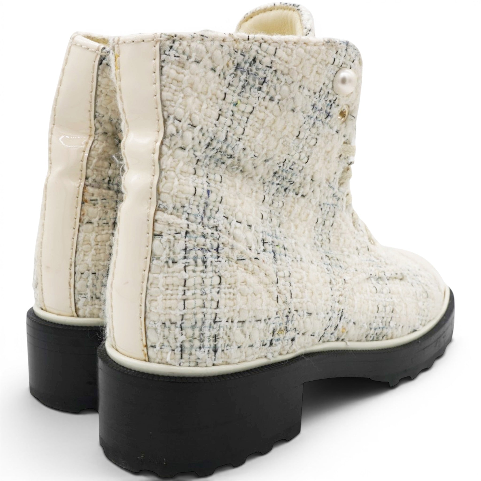 Chanel Bottines Tweed & Bout Verni Size39 