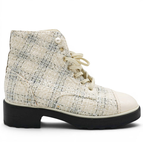 Chanel Bottines Tweed & Bout Verni Size39 