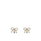 Chanel Bow Earrings With CC Logo Drop 