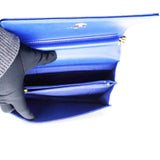 Chanel Boy Clutch With Chain Chervon Lambskin Blue 