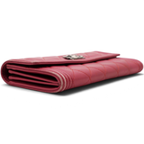 Chanel Boy Long Flap Quilted Wallet Pink 