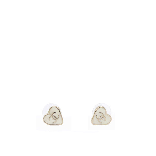 Chanel CC Heart Earrings Gold 