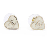 Chanel CC Heart Earrings Gold 