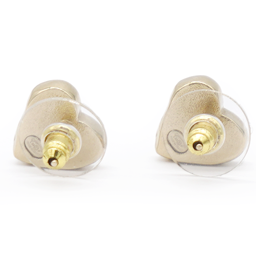Chanel CC Heart Earrings Gold 