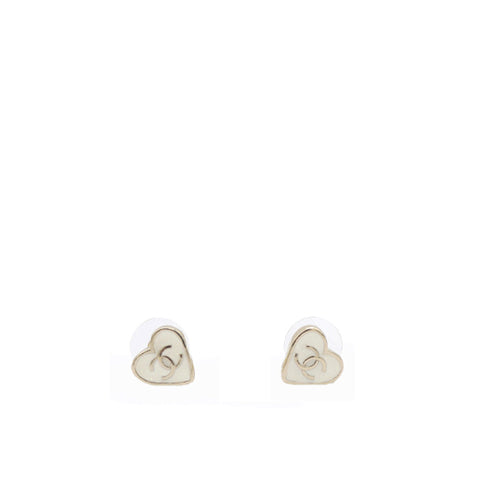 Chanel CC Heart Earrings Gold 
