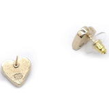 Chanel CC Heart Earrings Gold 