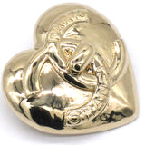 Chanel CC Heart Metal Gold Brooch