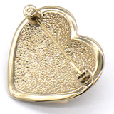Chanel CC Heart Metal Gold Brooch
