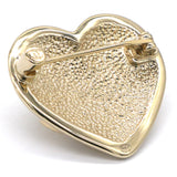 Chanel CC Heart Metal Gold Brooch