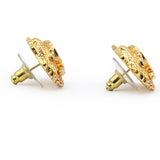 Chanel COCO Mark Shell Design Earrings Golden Metallic 