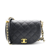 Chanel Calfskin Coco Mali Crossbody Bag Black  