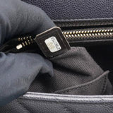 Chanel Caviar Chevron Quilted Medium Coco Handle Flap Black 