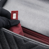  Chanel Caviar Chevron Quilted Small Coco Handle Flap Dark Grey 