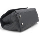  Chanel Caviar Chevron Quilted Small Coco Handle Flap Dark Grey 