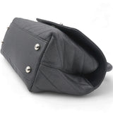  Chanel Caviar Chevron Quilted Small Coco Handle Flap Dark Grey 