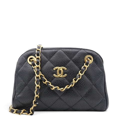Chanel Caviar Mini Boston Bag Black 