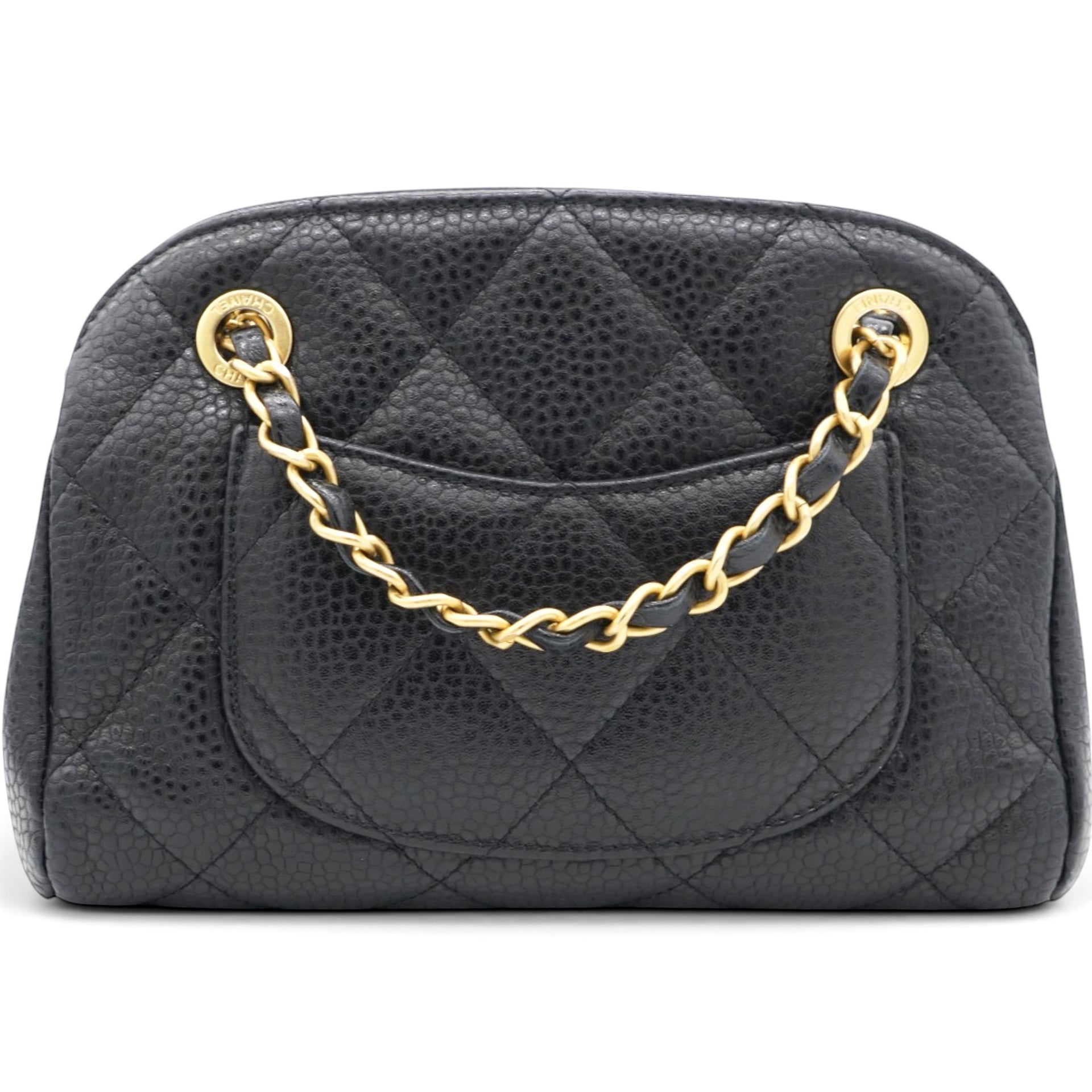 Chanel Caviar Mini Boston Bag Black 