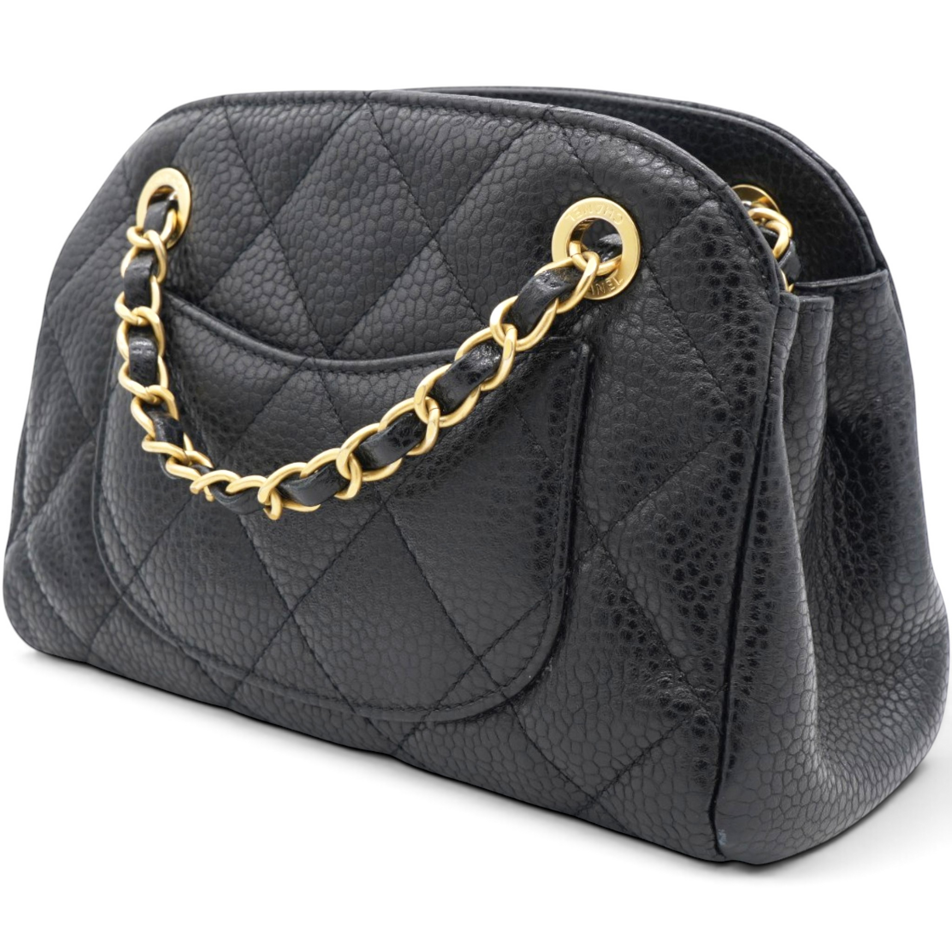 Chanel Caviar Mini Boston Bag Black 