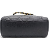 Chanel Caviar Mini Boston Bag Black 