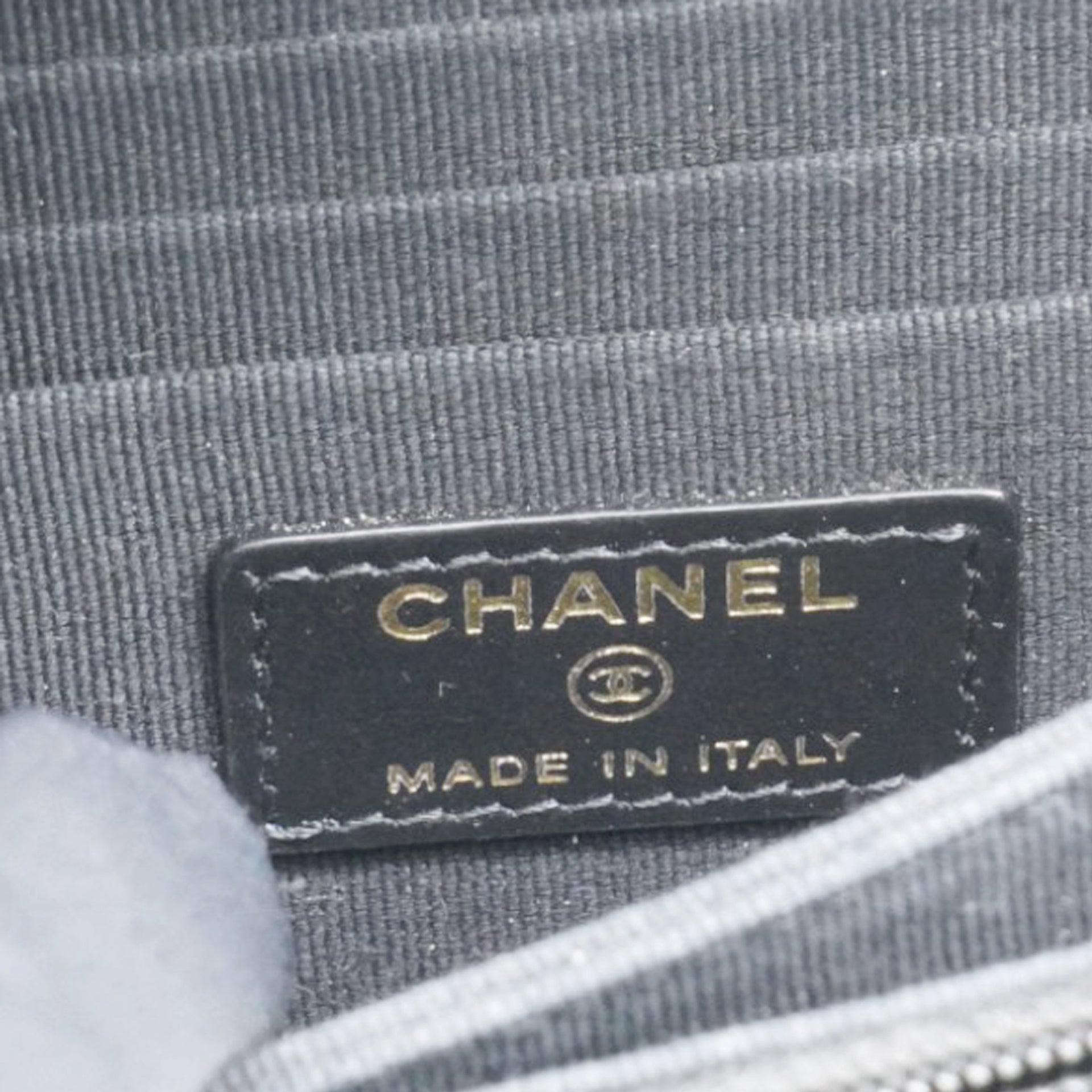 Chanel Caviar Quilted Boy Wallet On Chain WOC Black