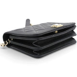 Chanel Caviar Quilted Boy Wallet On Chain WOC Black