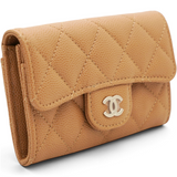 Chanel Caviar Quilted Flap Card Holder Wallet Brown 