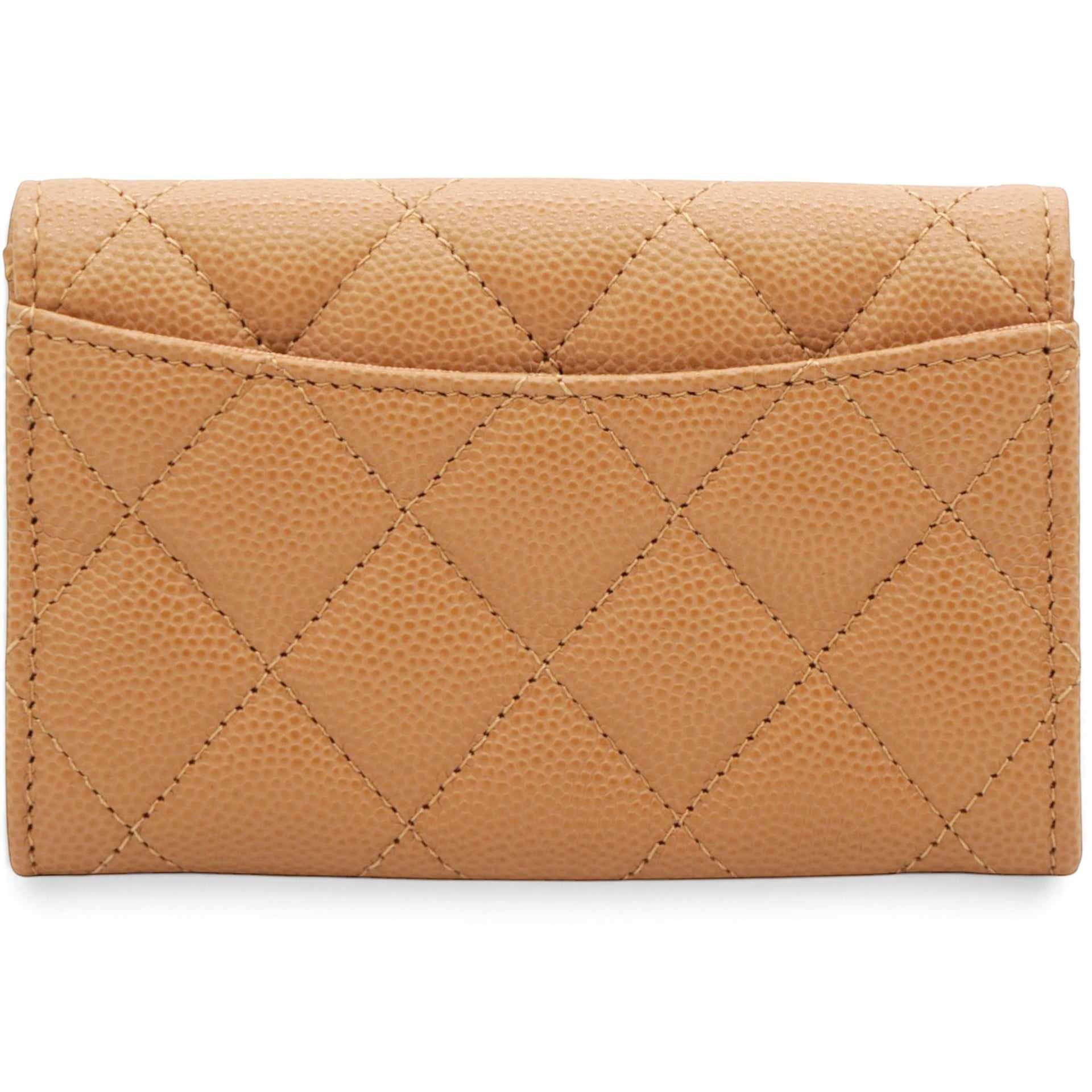 Chanel Caviar Quilted Flap Card Holder Wallet Brown 
