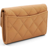 Chanel Caviar Quilted Flap Card Holder Wallet Brown 