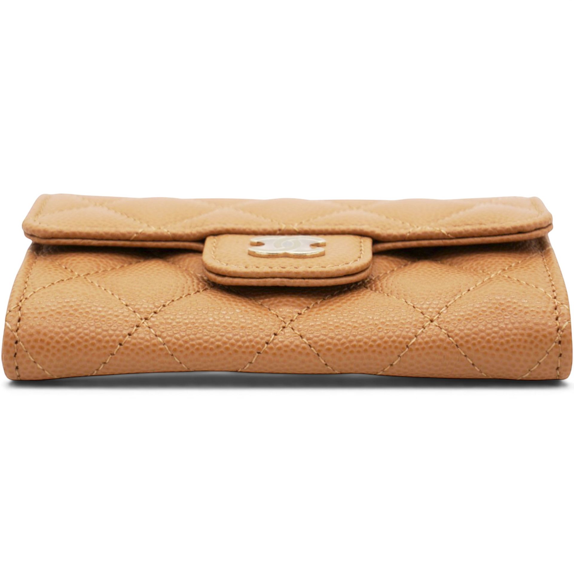 Chanel Caviar Quilted Flap Card Holder Wallet Brown 