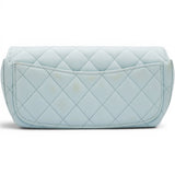 Chanel Caviar Quilted Glasses Case With Chain Light Blue 