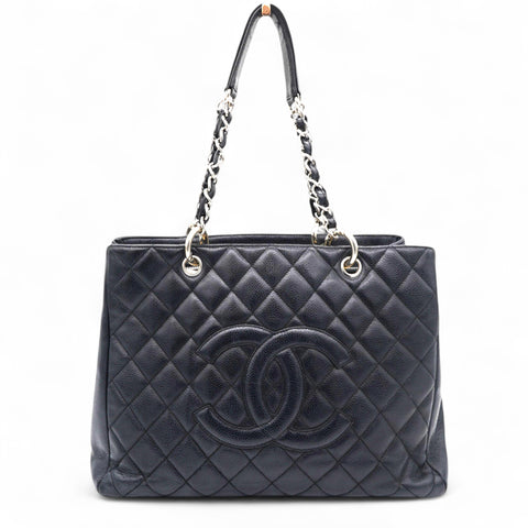 Chanel  Caviar Quilted Grand Shopping Tote GST Black 