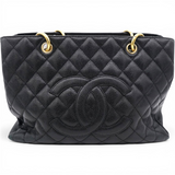 Chanel Caviar Quilted Grand Timeless Shopping Tote GTT Black 