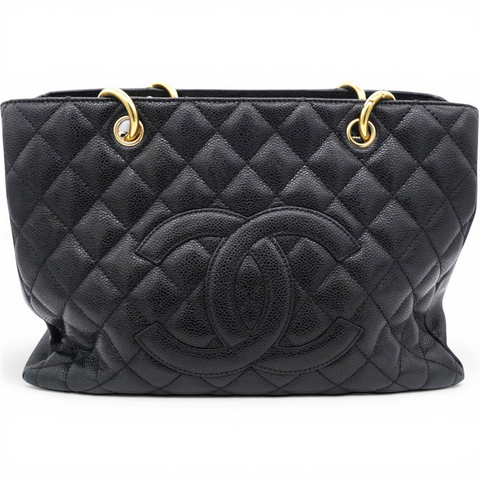 Chanel Caviar Quilted Grand Timeless Shopping Tote GTT Black 