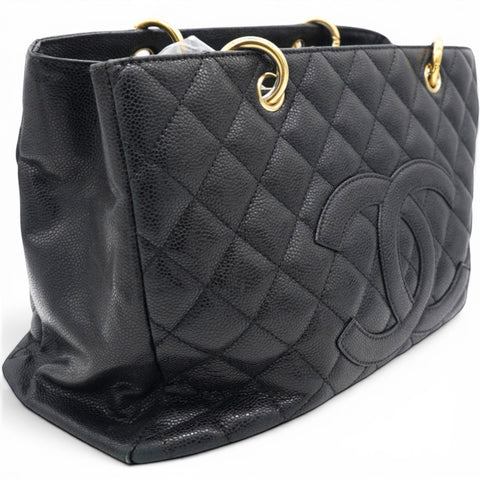 Chanel Caviar Quilted Grand Timeless Shopping Tote GTT Black 