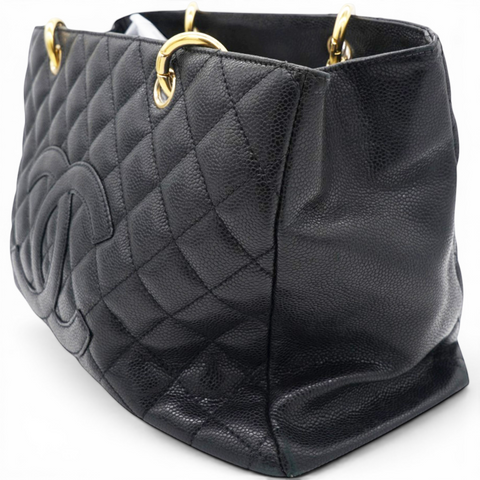 Chanel Caviar Quilted Grand Timeless Shopping Tote GTT Black 