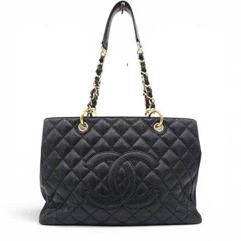 Chanel Caviar Quilted Grand Timeless Shopping Tote GTT Black 