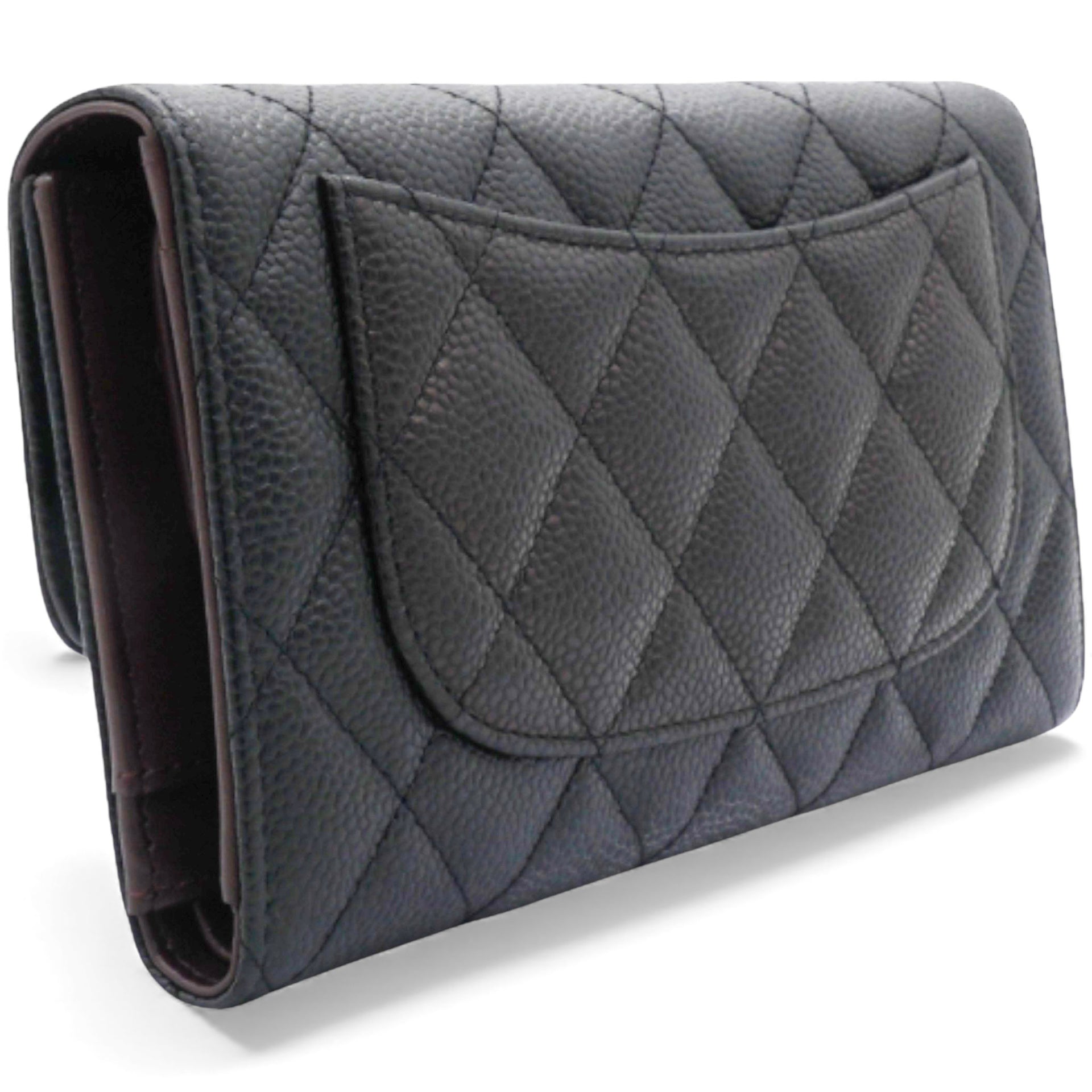 Chanel Caviar Quilted Long Wallet Black