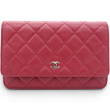 Chanel Caviar Quilted Wallet On Chain WOC Red 