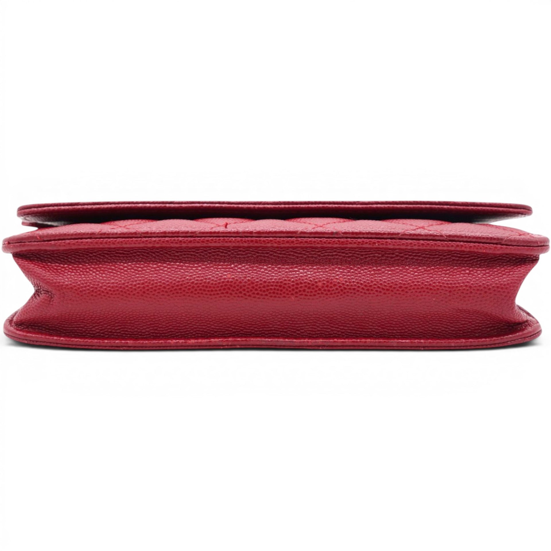 Chanel Caviar Quilted Wallet On Chain WOC Red 