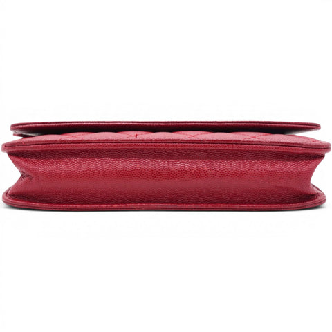 Chanel Caviar Quilted Wallet On Chain WOC Red 
