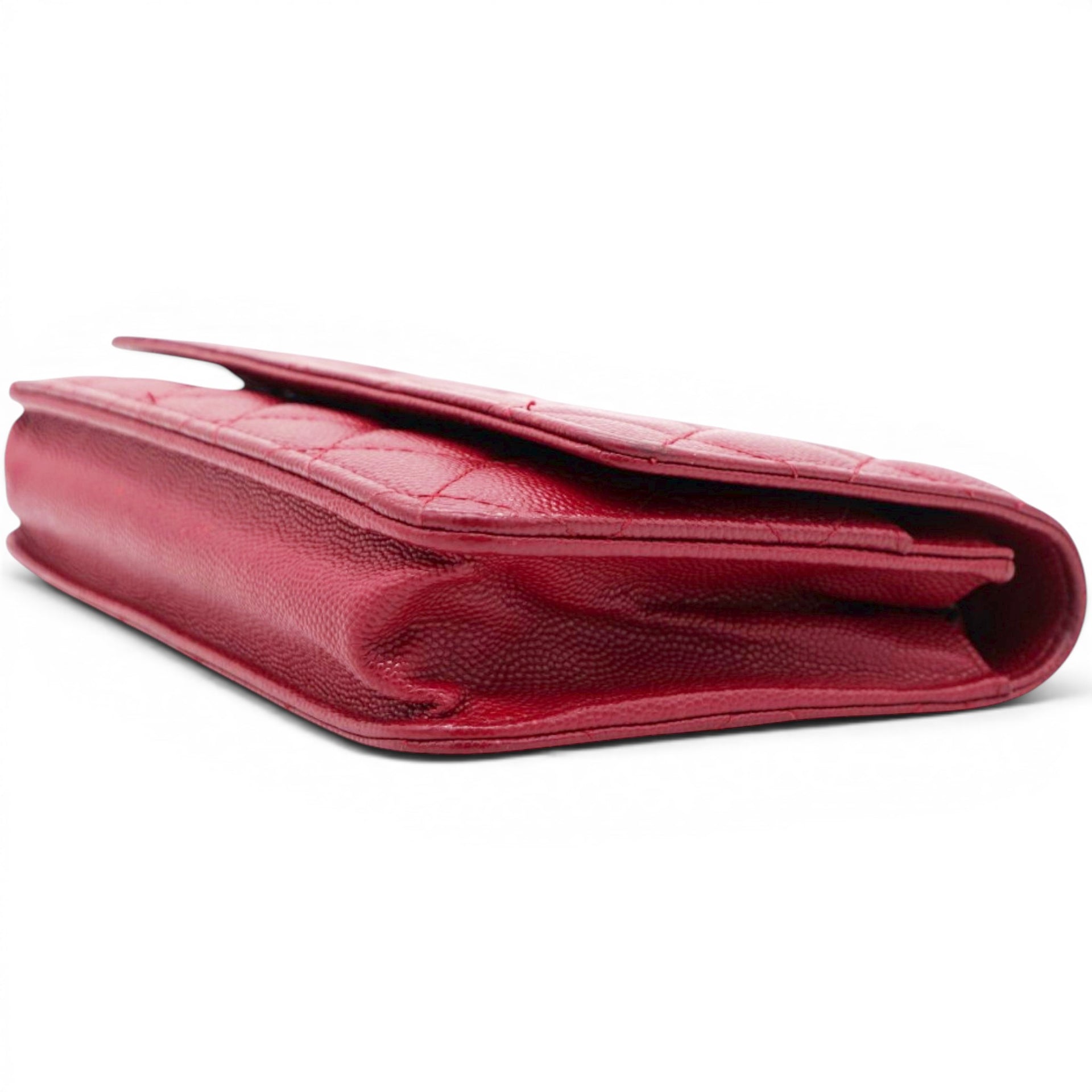 Chanel Caviar Quilted Wallet On Chain WOC Red 