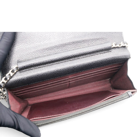 Chanel Caviar Quilted Wallet on Chain WOC Black 