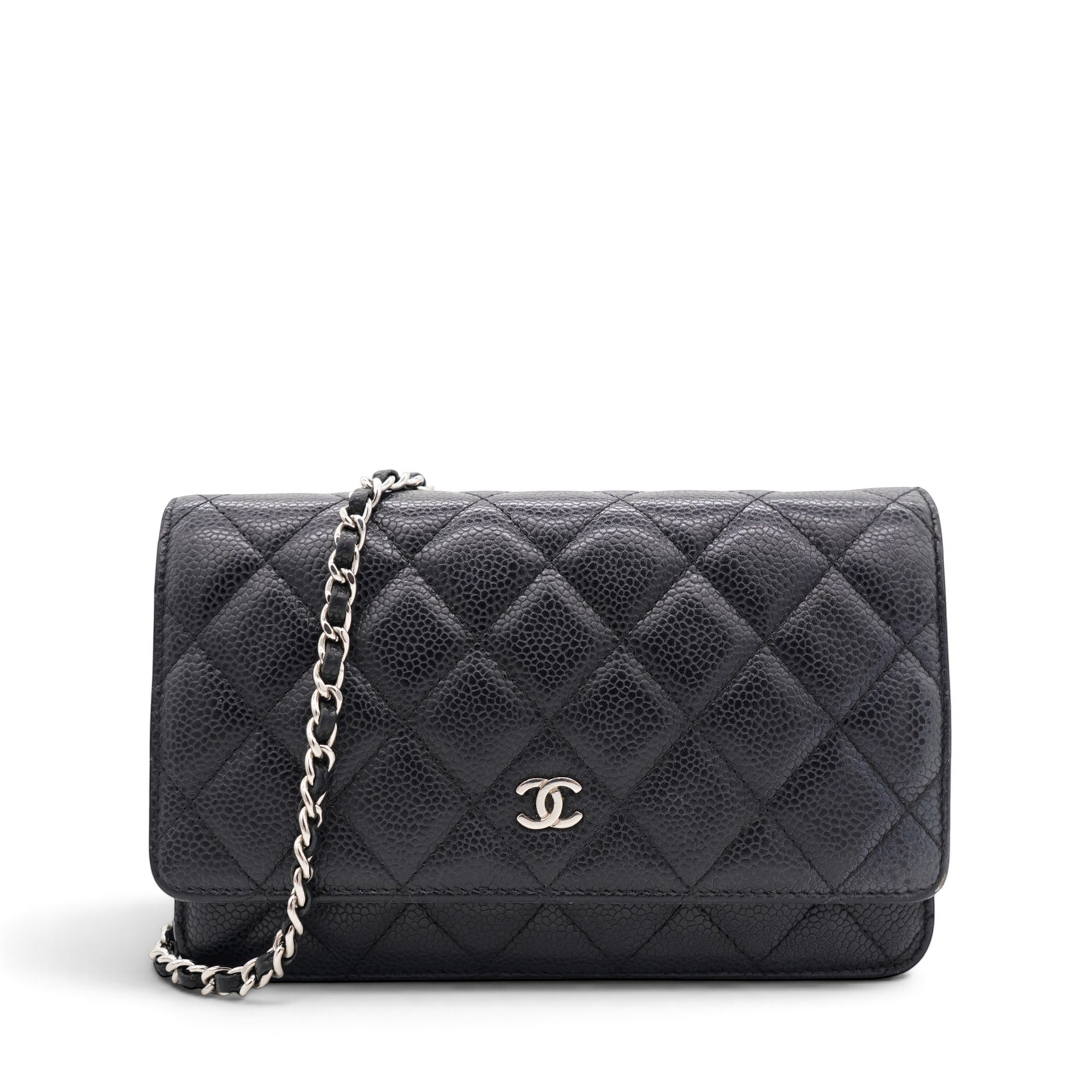Chanel Caviar Quilted Wallet on Chain WOC Black 
